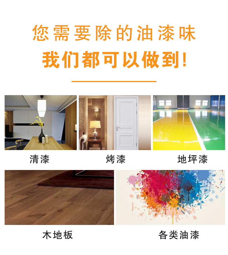 去除油漆味 去除甲醛 格瑞樂環(huán)保 綠快除甲醛  您要除的油漆味真是甲醛嗎？ 醛知道 1油漆味是芳香徑氣味污染物的苯系物，二甲苯，但是甲醛無味刺激性氣體。2油漆中對人體危害大的是苯和苯系物和聚酯漆里的甲苯二異氰酸酯，甲醛化學(xué)是HCHO，分子量30.03，又稱乙醛 3甲醛刺激眼睛落淚，睜不開眼，味道不是臭的那種，油漆是有味道的，但不刺激眼睛，眼睛不會落淚。  家具/柜子異味 清漆，烤漆味 綠快強(qiáng)力油漆除味劑 可以做到根煙清除異味不反彈  您所熟知的除異味放肆真的有用嗎？固體炭包：物理吸附，并非去除二次污染 耗費(fèi)人力財力 香水/噴霧：僅是掩蓋，都是表象，香水有毒 二次污染 植物吸附分解：吸附物微量，效果幾乎可以忽略不計  綠快強(qiáng)力油漆除味  專業(yè)除油漆味，木質(zhì)家具除甲醛 根源清除，高分子分解技術(shù) 源頭持久凈化，不限換屆限制 無二次污染 母嬰安全型  您需要除的油漆味，我們都可以做到！ 清漆/烤漆/地坪漆/木地板/各類油漆  綠快強(qiáng)力油漆除味劑 清除油漆異味更專業(yè) 源頭分解 母嬰安全 不會反彈  和甲醛說拜拜  快速釋放甲醛 深層滲透分解  母嬰安全型 無毒無刺激 無二次污染 母嬰安全配方不是說說而已  高效除醛 健康有我 一款好產(chǎn)品的選擇 強(qiáng)力尤其除味清除油漆異味的同時木葉神通鋪分解家具內(nèi)部的甲醛，然后您捉到全方位清除  長久不反彈  檢測報告 中科院權(quán)威檢測 甲醛去除率檢測報告 無毒無害檢測報告  更多適用范圍 只要有污染的地方就有我的存在  住宅 辦公室 商業(yè)場所  酒店  格瑞樂清除觸媒技術(shù)  產(chǎn)品信息：產(chǎn)品品牌：綠快  產(chǎn)品名稱：綠快強(qiáng)力油漆除味  產(chǎn)品組成：納米二氧化鈦、植物萃取多酚、表面活性劑等組成  產(chǎn)品特點：快速性、徹底性、穩(wěn)定性 使用對象：快速分解苯系物 醛 酮等，清除油漆味及其他裝修異味  安全性  無毒無害 母嬰安全型
